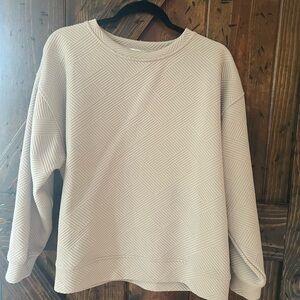 Women's Cream Textured Sweater